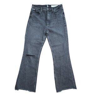 Rag & Bone Seraphina Wide Leg Jeans Washed Gray Knee Rip Sz 27.